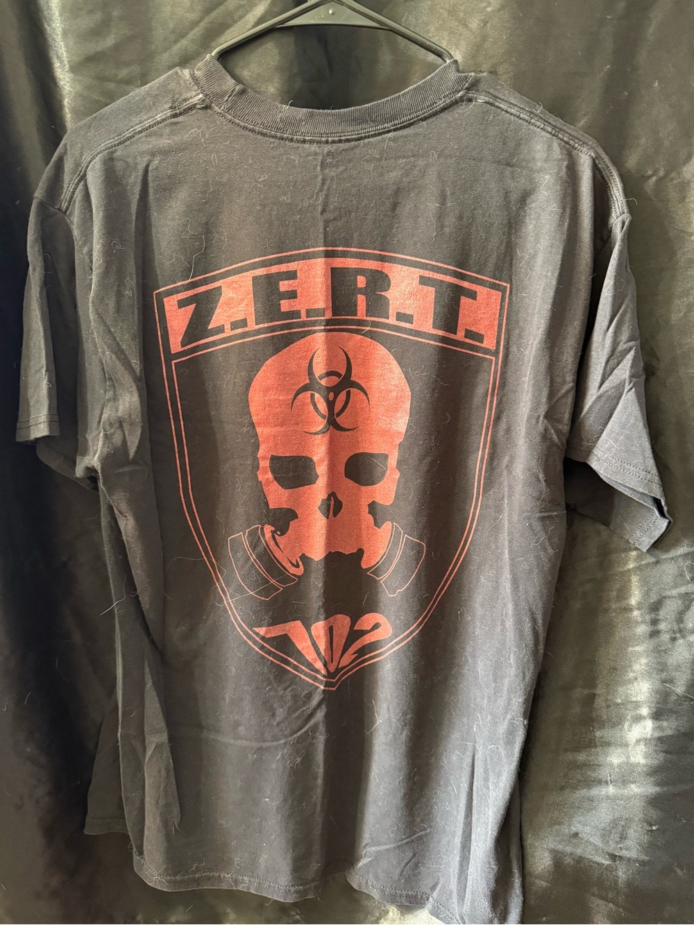 Graphic Skull Tee - Black with Red Print